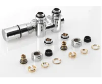 SAPHO TWIN COMBI připojovací sada ventilů termostatická pro středové připojení, levá, chrom (3)