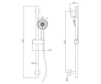 SAPHO KAI podomítkový sprchový set s pákovou baterií, otočný přepínač, 2 výstupy, černá mat (3)
