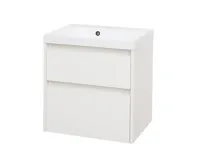 Opto, koupelnová skříňka, umyvadlo z litého mramoru, bílá, 2 zásuvky, 610x580x460 mm Opto, koupelnová skříňka, umyvadlo z litého mramoru, bílá, 2 zásuvky, 610x580x460 mm