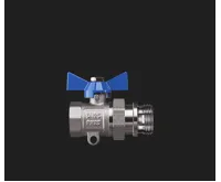 WIGELL Kulový kohout modrý NIKL 1" přímý se šroubením k rozdělovači WIGELL Kulový kohout modrý NIKL 1" přímý se šroubením k rozdělovači