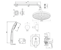 AQUALINE LOTTA podomítkový sprchový set s pákovou baterií, 2 výstupy, chrom (2)