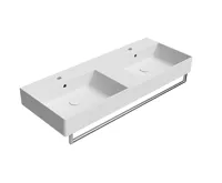 GSI KUBE X keramické dvojumyvadlo 120x47cm, broušená spodní hrana, bílá mat (3)