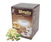 Horká čokoláda Moretto - Bílá s pistácií 30g