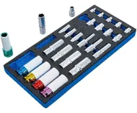 BGS Vložka do dílenského vozíku 1/3: nástrčná šestihranná hlavice, hloubka 11–22 mm, E-profil (1)