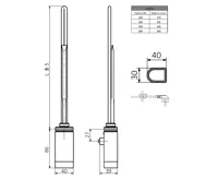 SAPHO ONE D topná tyč s termostatem, 600 W, pravá, chrom (8)