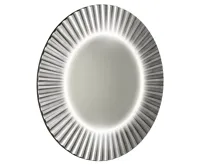 SAPHO PRIDE STRIP kulaté zrcadlo s LED osvětlením v rámu ø 90cm, stříbrná