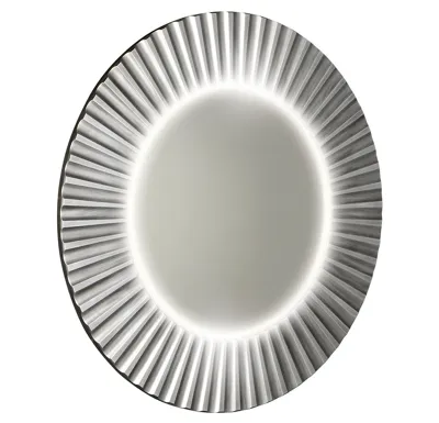 SAPHO PRIDE STRIP kulaté zrcadlo s LED osvětlením v rámu ø 90cm, stříbrná