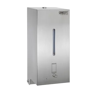 SANELA Automatický nerezový nástěnný dávkovač pěnového mýdla