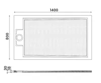 GELCO EMA sprchová vanička z litého mramoru, obdélník 140x80cm, bílá (5)