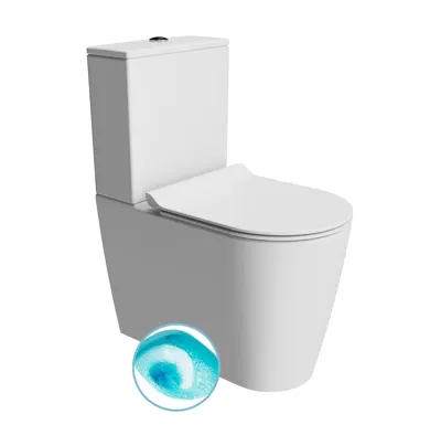 GSI KUBE X WC kombi, Swirlflush, spodní/zadní odpad, bílá dual-mat