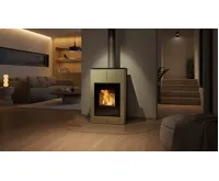 HS Flamingo Krbová kamna AQUAFLAM VARIO ® SAPORO 11kW olivová (teplovzdušná verze) (11)