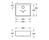 Keramický dřez Villeroy & Boch Farmhouse 595 Bílá keramika (7)