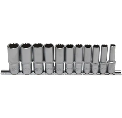 BGS Hlavice nástrčné 3/8" 8-19 mm,12ti hranné,prodloužené, 11 dílů