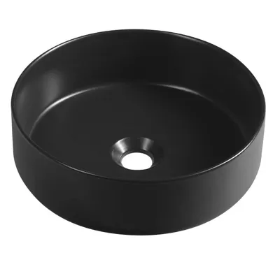 ISVEA INFINITY ROUND keramické umyvadlo na desku, průměr 36cm, černá mat
