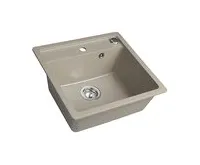 SAPHO Granitový vestavný dřez mono, 53x50cm, béžová (1)