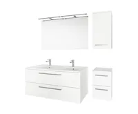 Koupelnová skříňka závěsná, spodní, bílá/bílá (3)