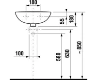 DEEP by JIKA Umývátko 45cm bez otvoru pro baterii (2)