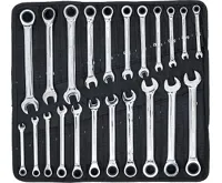 BGS Sada očkoplochých klíčů s ráčnou ,  metrické / palcové velikosti ,  22 ks.