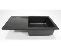 GRANISIL PROBA 765.0 Granitový dřez s odkapem, černý (5)