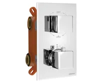 SAPHO Podomítková sprchová termostatická baterie, box, 3 výstupy, chrom