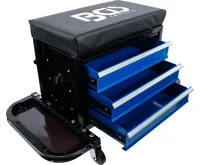 BGS Pojízdné dílenské sedátko, se 3 zásuvky BGS Pojízdné dílenské sedátko, se 3 zásuvky