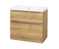 Mailo, koupelnová skříňk, umyvadlo z litého mramoru, dub, 2 zásuvky, 810x700x480 mm Mailo, koupelnová skříňk, umyvadlo z litého mramoru, dub, 2 zásuvky, 810x700x480 mm