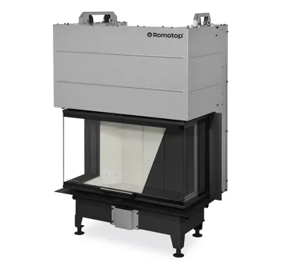 ROMOTOP krbová vložka  HEAT C 3G L 80.52.31.24 třístranné s výsuvnými dvířky a děleným sklem, Šedý igniton