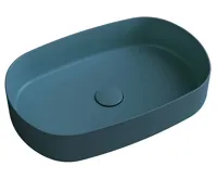 ISVEA INFINITY OVAL keramické umyvadlo na desku, 55x36cm, zelená petrol ISVEA INFINITY OVAL keramické umyvadlo na desku, 55x36cm, zelená petrol