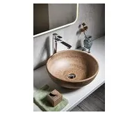 SAPHO PRIORI keramické umyvadlo na desku, Ø 41 cm, hnědá se vzorem (1)