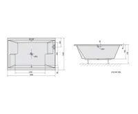 POLYSAN DUPLA obdélníková vana 180x120x54cm, bílá (6)