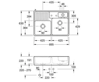 Keramický dřez Villeroy & Boch Double 895.2 Bílá keramika (15)