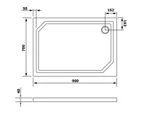 GELCO SARA sprchová vanička z litého mramoru, obdélník 90x70cm, bílá (4)