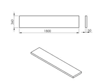 SAPHO AVICE deska pod umyvadlo 180x36cm, tl.5cm, dub Rover (2)