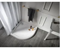 GELCO HERA sprchová vanička z litého mramoru, čtvrtkruh, 90x90x7,5cm, R550, bílá (6)