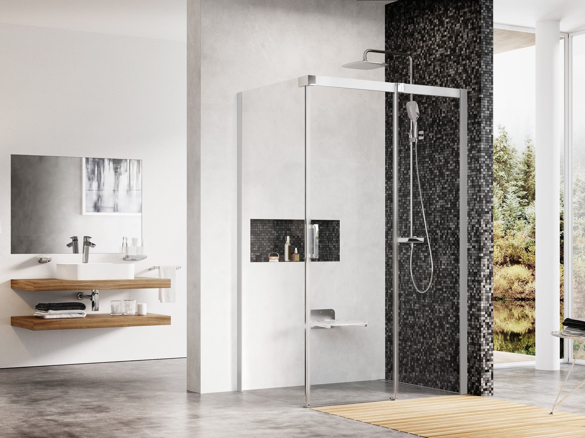 Ravak sprchový kout obdélníkový msdps-120/80 r satin+transparent