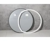 SAPHO AROWANA kulaté zrcadlo v rámu ø 90cm, černá mat (7)