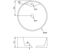 SAPHO YAKARTA keramické umyvadlo na desku, Ø 46 cm, bílá (6)