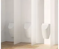 GSI COMMUNITY urinál se zakrytým přívodem vody s otvory pro víko, Rimless, 31x65cm, bílá ExtraGlaze (5)