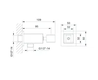 SAPHO Držák sprchy hranatý, otočný s vyústěním, chrom (2)