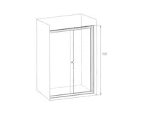 PROFI-RICH Sprchové dveře 120x185 cm - bílé - sklo - čiré (2)