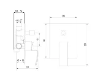 SAPHO GINKO podomítková sprchová baterie, 2 výstupy, černá mat (2)