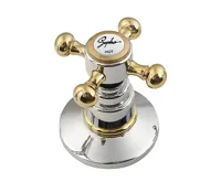 SAPHO ANTEA pětiprvková baterie na okraj vany s retro hubicí, chrom/zlato (2)