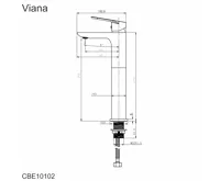 Umyvadlová stojánková vysoká baterie, Viana, bez výpusti, chrom (1)