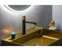 SAPHO SOLARIS stojánková umyvadlová baterie, černá/zlato mat (4)