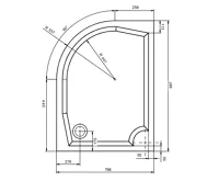 GELCO RIVA sprchová vanička z litého mramoru, čtvrtkruh 100x80cm, pravá, bílá (7)