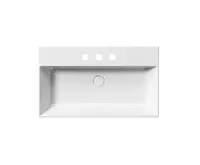 GSI KUBE X keramické umyvadlo 80x47cm, broušená spodní hrana, 3 otvory, bílá ExtraGlaze (1)