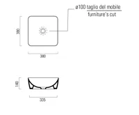 GSI SAND/NUBES keramické umyvadlo na desku 38x38cm, ghiaccio mat (4)