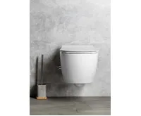 ISVEA SENTIMENTI CLEANWASH závěsná WC mísa, integrovaný ventil a bidet. sprška, Rimless, 36x51cm, bílá (8)