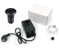 Externí pneumatický spínač komplet - el. krabice, hadička, tlačítko kulaté  Matný nerez (6)