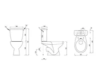 AQUALINE JUAN WC kombi, dvojtlačítko 3/6l, zadní odpad, bílá (2)